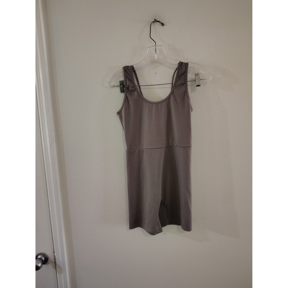 Cotton On Body Women Taupe Brown Active Romper Sleeveless V-Back Playsuit Size S